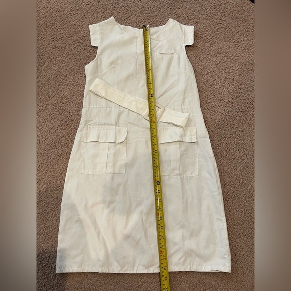 Unbranded White Drop Waist Belted Mini Dress - Picture 2 of 8